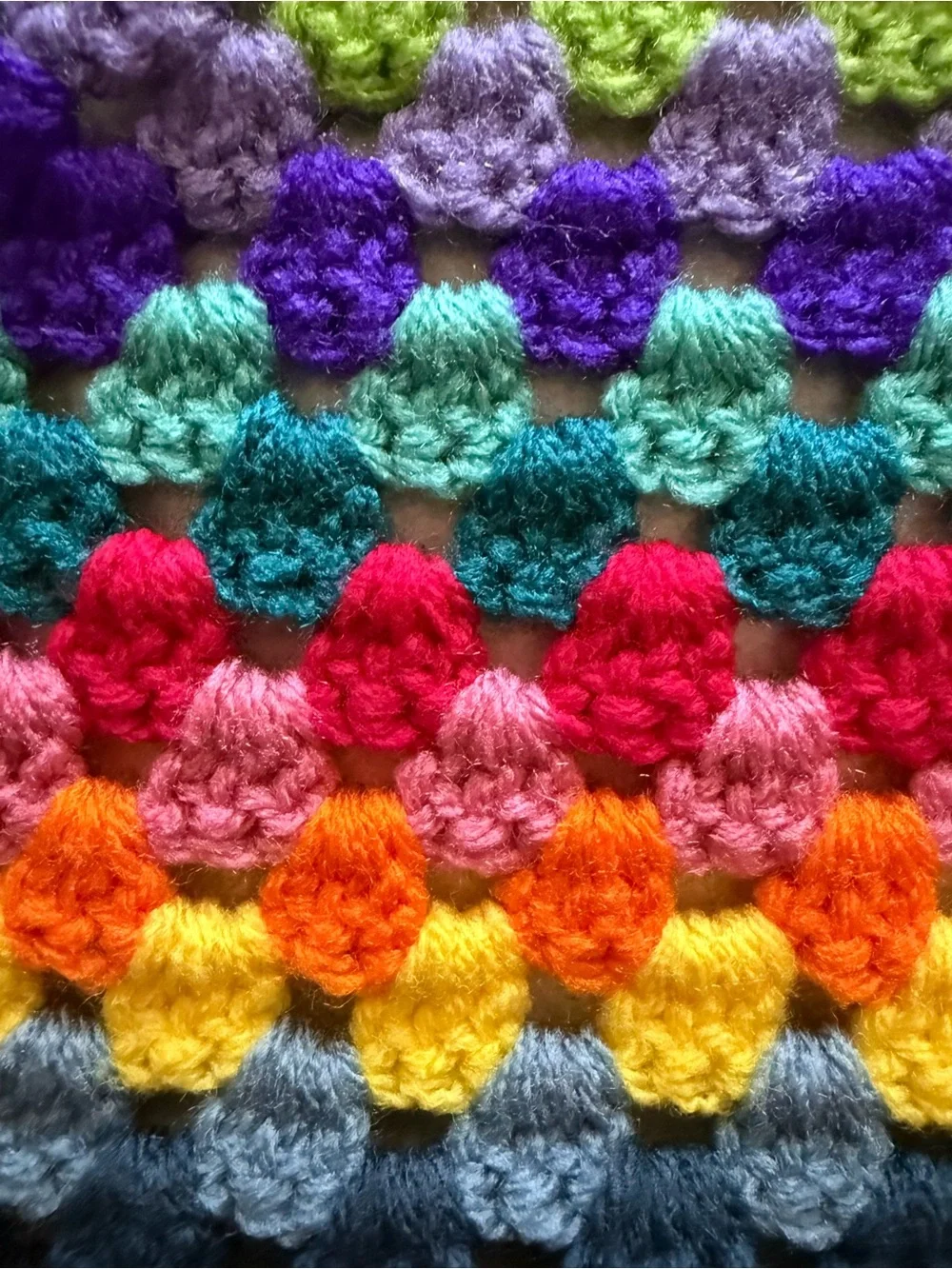 Handmade Vintage Boho Crochet Granny Square Small Lap Blanket Afghan